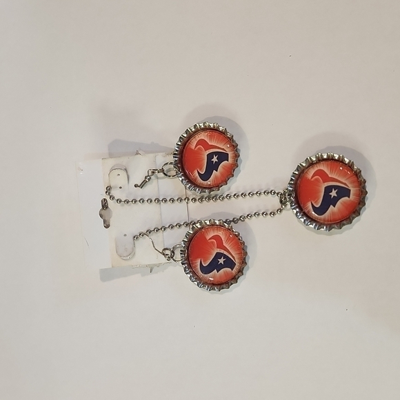 HOUSTON Texans Bottlecap Necklace And Earring Set - Picture 1 of 2
